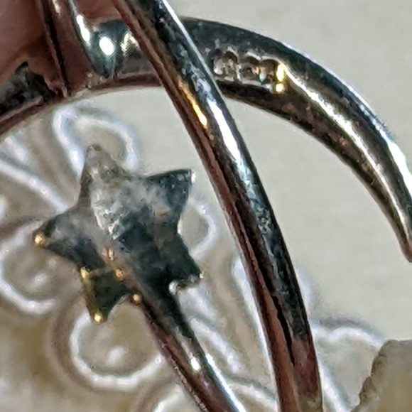 CLEARANCE SALE! Sterling Silver Crescent Moon Ring - Picture 3 of 3